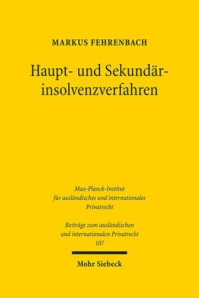 Fehrenbach |  Haupt- und Sekundärinsolvenzverfahren | Buch |  Sack Fachmedien