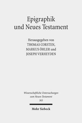 Corsten / Öhler / Verheyden |  Epigraphik und Neues Testament | Buch |  Sack Fachmedien