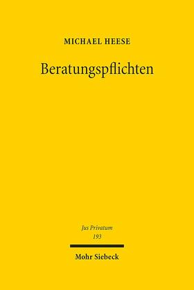 Heese |  Beratungspflichten | Buch |  Sack Fachmedien