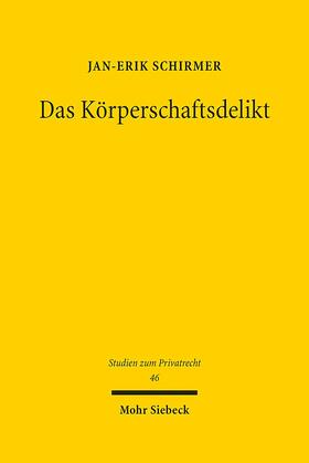 Schirmer |  Das Körperschaftsdelikt | Buch |  Sack Fachmedien