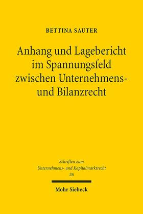 Sauter |  Sauter, B: Anhang und Lagebericht im Spannungsfeld zwischen | Buch |  Sack Fachmedien