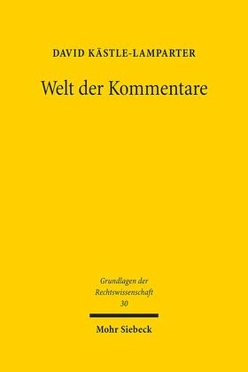 Kästle-Lamparter |  Welt der Kommentare | Buch |  Sack Fachmedien