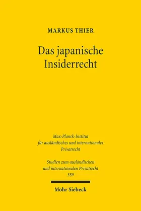 Thier |  Das japanische Insiderrecht | Buch |  Sack Fachmedien