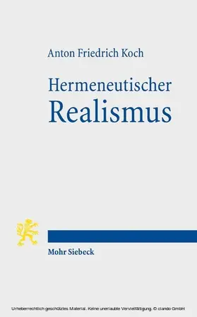 Koch |  Hermeneutischer Realismus | eBook | Sack Fachmedien