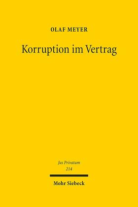 Meyer |  Meyer, O: Korruption im Vertrag | Buch |  Sack Fachmedien