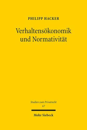 Hacker |  Verhaltensökonomik und Normativität | Buch |  Sack Fachmedien