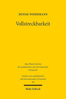 Wiedemann |  Vollstreckbarkeit | Buch |  Sack Fachmedien