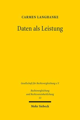 Langhanke |  Daten als Leistung | Buch |  Sack Fachmedien