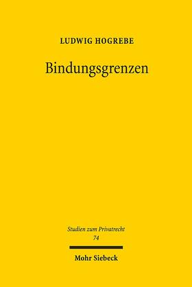 Hogrebe |  Bindungsgrenzen | Buch |  Sack Fachmedien