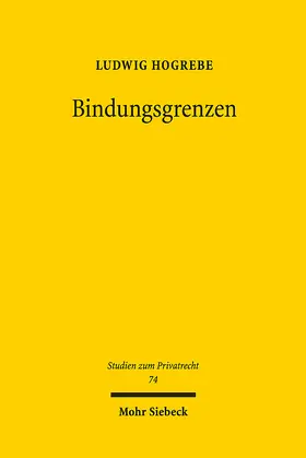 Hogrebe |  Bindungsgrenzen | eBook | Sack Fachmedien