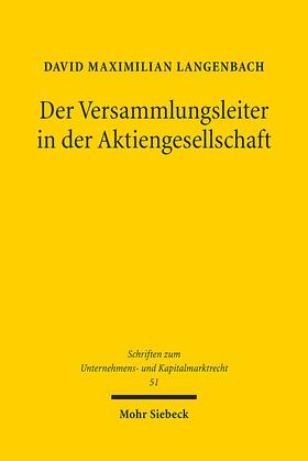 Langenbach |  Langenbach, D: Versammlungsleiter in der Aktiengesellschaft | Buch |  Sack Fachmedien