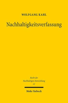 Kahl |  Nachhaltigkeitsverfassung | Buch |  Sack Fachmedien