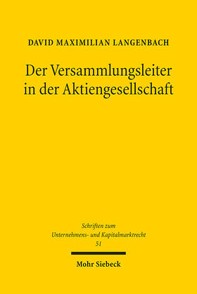 Langenbach |  Der Versammlungsleiter in der Aktiengesellschaft | eBook | Sack Fachmedien