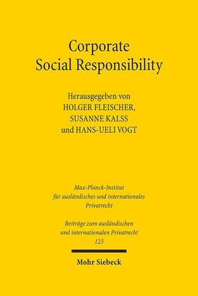 Fleischer / Kalss / Vogt |  Corporate Social Responsibility | Buch |  Sack Fachmedien