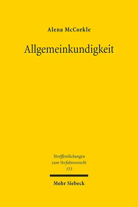 McCorkle |  Allgemeinkundigkeit | Buch |  Sack Fachmedien