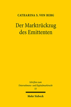 von Berg |  Der Marktrückzug des Emittenten | eBook | Sack Fachmedien
