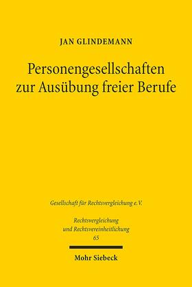 Glindemann |  Glindemann, J: Personengesellschaften zur Ausübung | Buch |  Sack Fachmedien