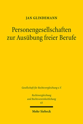 Glindemann |  Personengesellschaften zur Ausübung freier Berufe | eBook | Sack Fachmedien