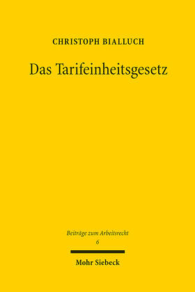 Bialluch |  Das Tarifeinheitsgesetz | eBook | Sack Fachmedien