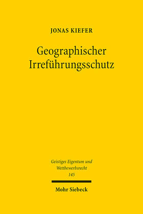 Kiefer |  Geographischer Irreführungsschutz | eBook | Sack Fachmedien