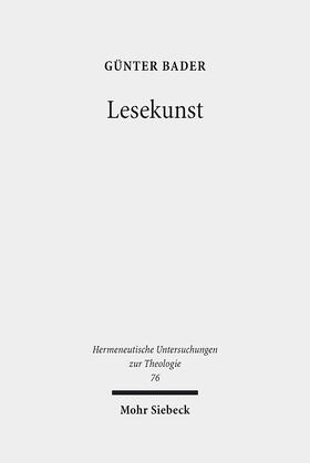 Bader |  Lesekunst | eBook | Sack Fachmedien