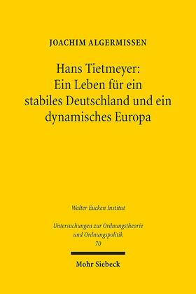 Algermissen |  Algermissen, J: H. Tietmeyer: Leben für ein stabiles Deutsch | Buch |  Sack Fachmedien