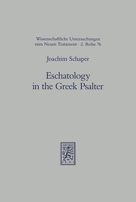 Schaper |  Eschatology in the Greek Psalter | eBook | Sack Fachmedien