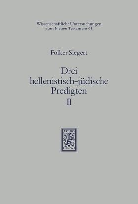  Drei hellenistisch-jüdische Predigten II | eBook | Sack Fachmedien