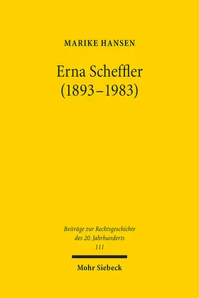 Hansen |  Erna Scheffler (1893-1983) | eBook | Sack Fachmedien