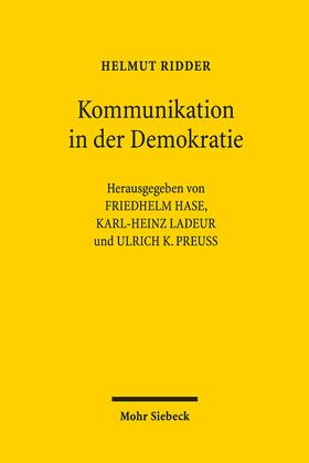 Ridder / Hase / Ladeur |  Kommunikation in der Demokratie | Buch |  Sack Fachmedien