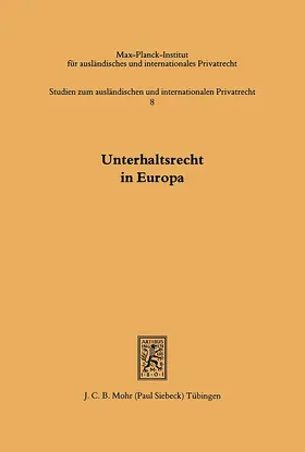 Dopffel / Buchhofer |  Unterhaltsrecht in Europa : e. Zwölf-Länder-Studie | eBook | Sack Fachmedien