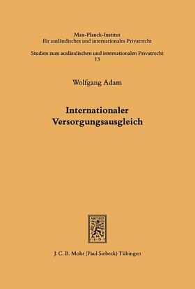 Adam | Internationaler Versorgungsausgleich | E-Book | sack.de