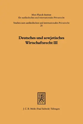 Waehler |  Deutsches und sowjetisches Wirtschaftsrecht | eBook | Sack Fachmedien