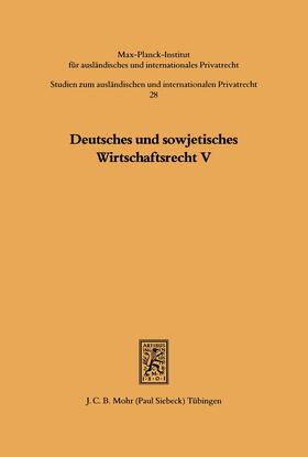 Vosskühler / Waehler |  Deutsches und sowjetisches Wirtschaftsrecht | eBook | Sack Fachmedien