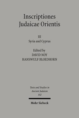 Bloedhorn / Noy |  Inscriptiones Judaicae Orientis | eBook | Sack Fachmedien