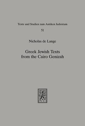 Lange |  Greek Jewish Texts from the Cairo Geniza | eBook | Sack Fachmedien