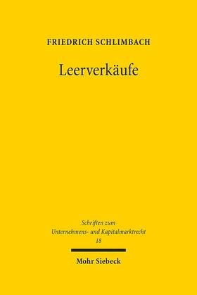 Schlimbach |  Leerverkäufe | eBook | Sack Fachmedien