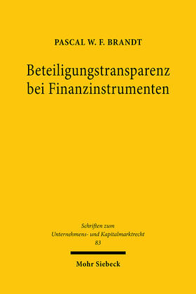 Brandt |  Beteiligungstransparenz bei Finanzinstrumenten | eBook | Sack Fachmedien