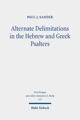 Sander |  Alternate Delimitations in the Hebrew and Greek Psalters | eBook | Sack Fachmedien