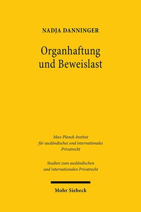 Danninger |  Danninger, N: Organhaftung und Beweislast | Buch |  Sack Fachmedien