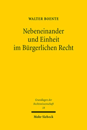 Boente |  Nebeneinander und Einheit im Bürgerlichen Recht | eBook | Sack Fachmedien