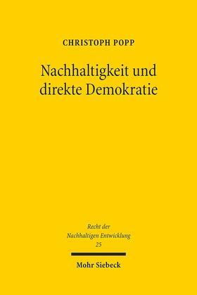 Popp |  Nachhaltigkeit und direkte Demokratie | Buch |  Sack Fachmedien