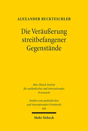 Ruckteschler |  Die Veräußerung streitbefangener Gegenstände | eBook | Sack Fachmedien