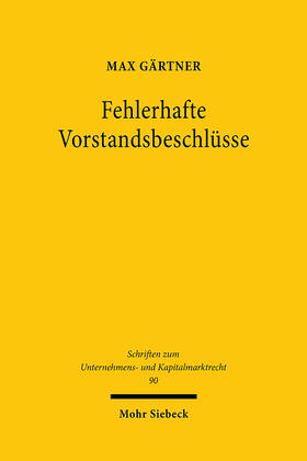 Gärtner |  Fehlerhafte Vorstandsbeschlüsse | eBook | Sack Fachmedien