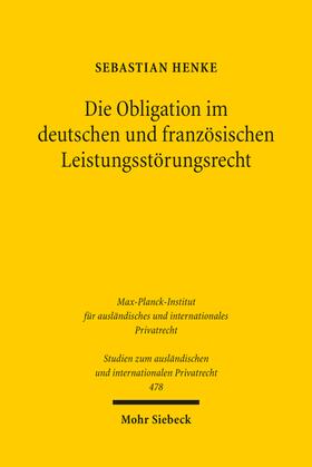 Henke |  Henke, S: Obligation im deutschen und französischen Leistung | Buch |  Sack Fachmedien