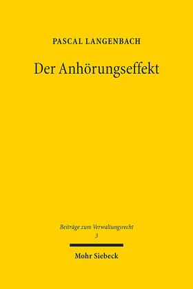 Langenbach |  Der Anhörungseffekt | eBook | Sack Fachmedien