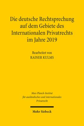  Deutsche Rechtsprechung/Internationales Privatrecht | Buch |  Sack Fachmedien