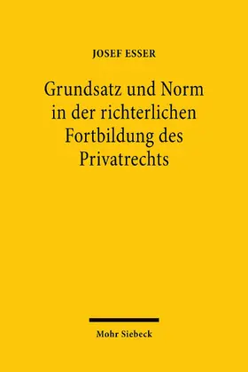 Esser |  Grundsatz und Norm in der richterlichen Fortbildung des Privatrechts | eBook | Sack Fachmedien