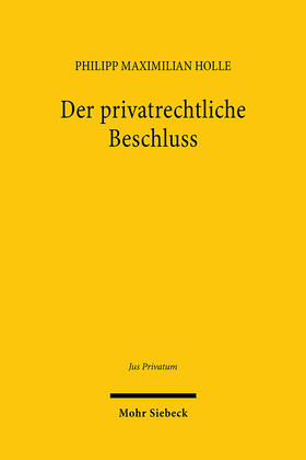 Holle |  Der privatrechtliche Beschluss | Buch |  Sack Fachmedien