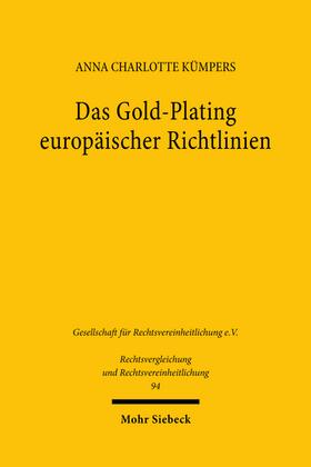 Kümpers |  Das Gold-Plating europäischer Richtlinien | eBook | Sack Fachmedien